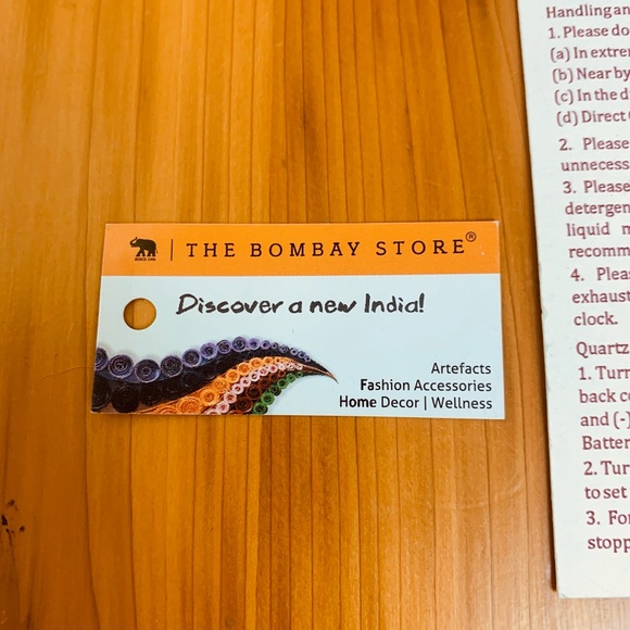 Decorative Wood Ethnic Clock Bombay India - Picture 7 of 8